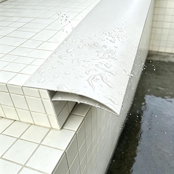Roof Eaves Drip Edge Rain Strip, White Metal Door Drip Guard, Exterior Wall Drip Line for Patio, Window Sill Weatherproof Rainwater Deflector Gutter(20.2mm (3/4"),1.5m (5ft))
