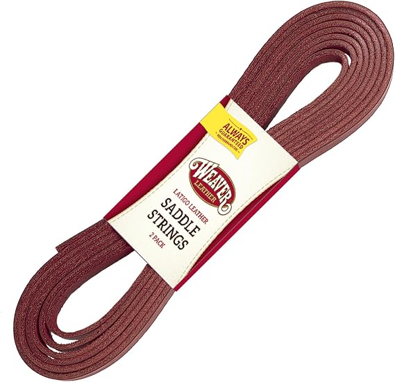 Weaver Equine 2-Piece Saddle Strings Handy Pack, Top Grade Strong Latigo Leather, Stylish Pliable Horse Saddle Accessories, 1/2" x 72", Burgundy