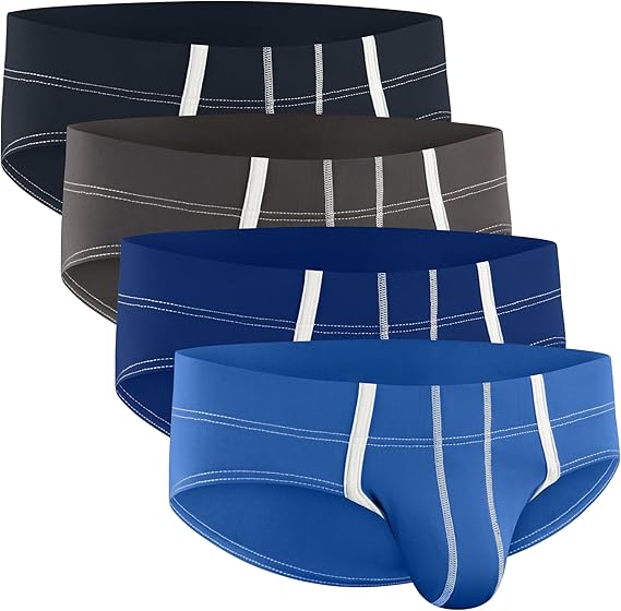 Real Men 1 and 4 Pack Nylon Sports Underwear with Pocket in ABCD Sizes