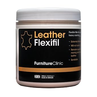 Leather Flexifil - Extremely Flexible Filler Used to Fix Cat Scratches, Holes & Heavy Cracking in Leather Sofas, Car Seats 250ml
