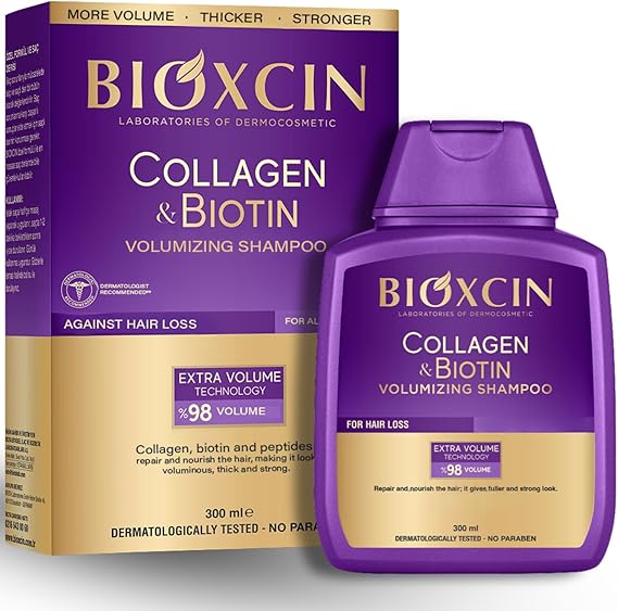 Bioxcin Collagen & Biotin Volume Shampoo 300 ml – Plumper and Strengthening Care for Fine and Volumeless Hair