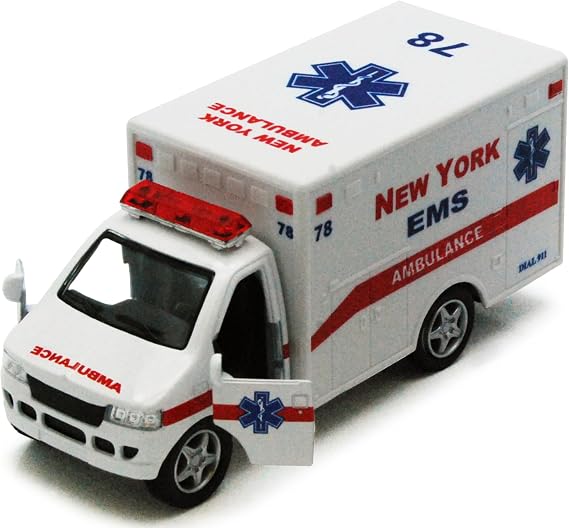 New York EMS Rescue Team Ambulance, White - 5259DNY - 5" Scale Diecast Model Car