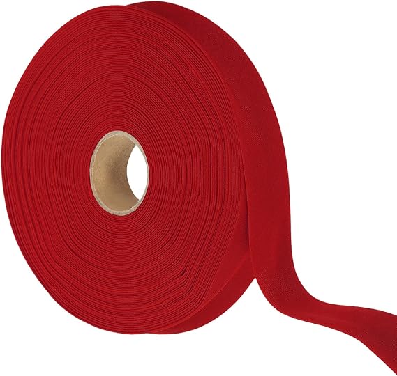 Double Fold Bias Tape for Sewing, Quilt Binding Cotton Bias Tape Double Fold 1 Inch 25 Yards Fit for Hemming Seaming DIY Crafts Piping - (Dark Red)
