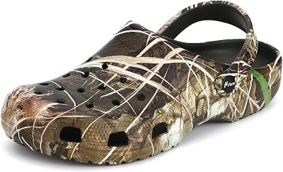 8 Fans Camo Clogs for Men,Outdoor Garden Slip On Sandals Summer Water Beach Shoes Lightweight Breathable Non Slip Casual Slippers