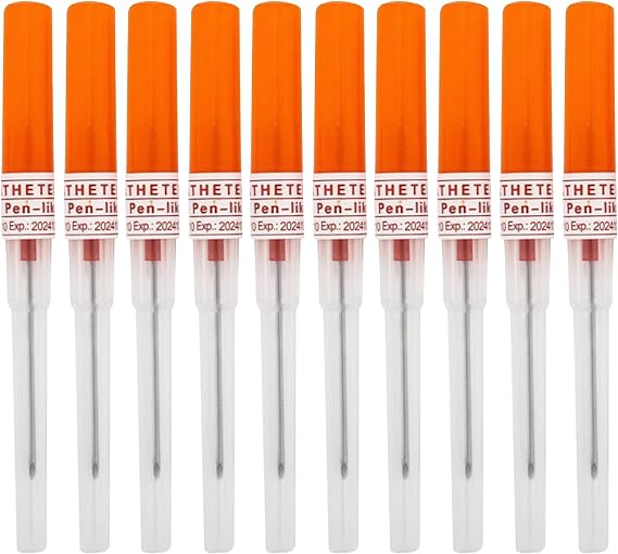 10 Pieces Piercing Needles 14G Gauge Catheter Needles for Ear Nose Lip Tongue Tattoo Supply Tattoo Tool