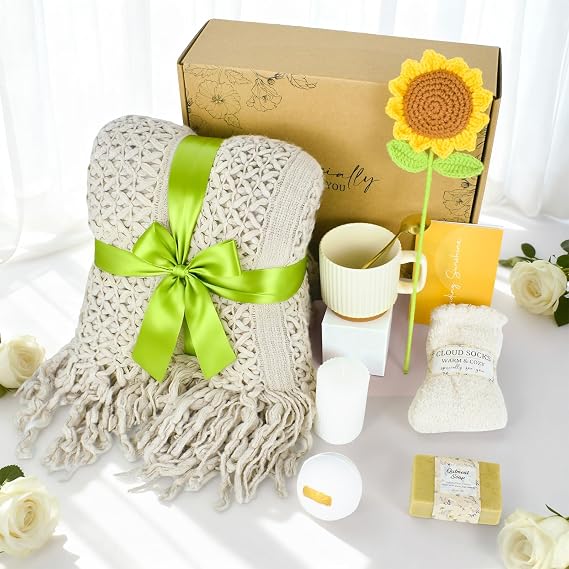 JOYOFUN Birthday Gifts for Women, Self Care Gifts Baskets for Women, Get Well Soon Sympathy Gift Spa Set Baskets Care Package Thinking of You Inspirational for Her,Mom,Best Friend,Coworker
