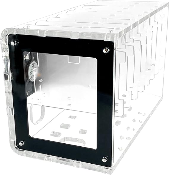 Cluster Case for Raspberry Pi and Other Single Board Computers-Clear/Black