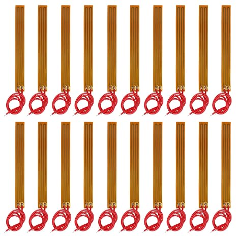 20pcs 10mmx93mm Film Heater Plate Adhesive Pad, PI Heating Elements Film 12V 12W Strip Heater Adhesive Polyimide Heater Plate (10mmx93mm)