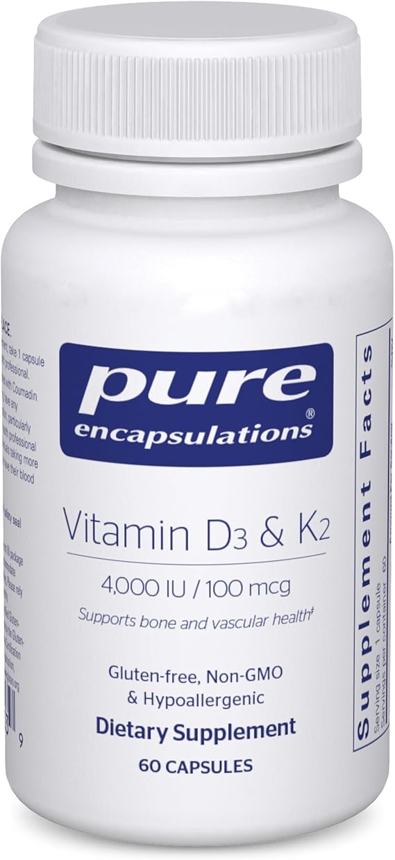 Pure Encapsulations Vitamin D3 & K2, 60 Capsules