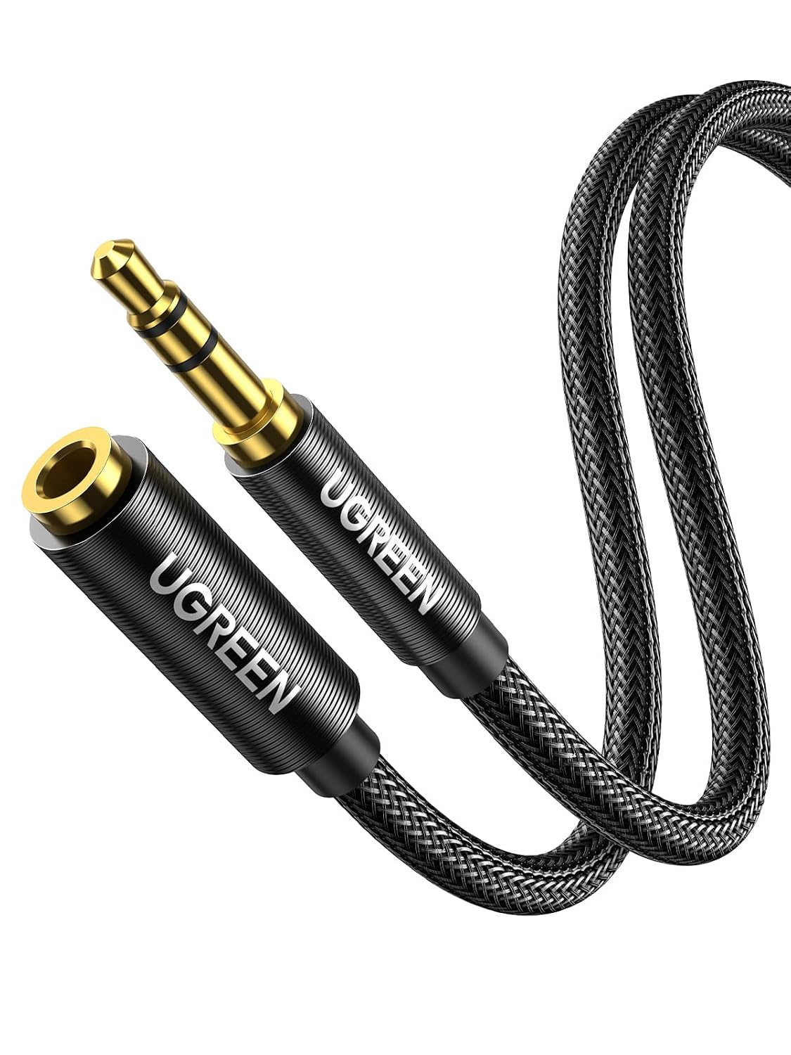 UGREEN 3.5mm Headphone Extension Cable Braided Aux Male to Female Audio Lead Earphone Extender Mini Jack Plug Auxiliary Stereo Cord Compatible with TV Car Laptop Phone MP3 iPad iPod Speaker Amp1M
