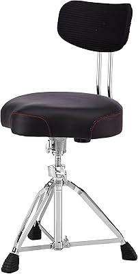 Pearl Roadster Drum Throne Seat Multi-Core Saddle Motorcycle Style with Backrest D3500BR