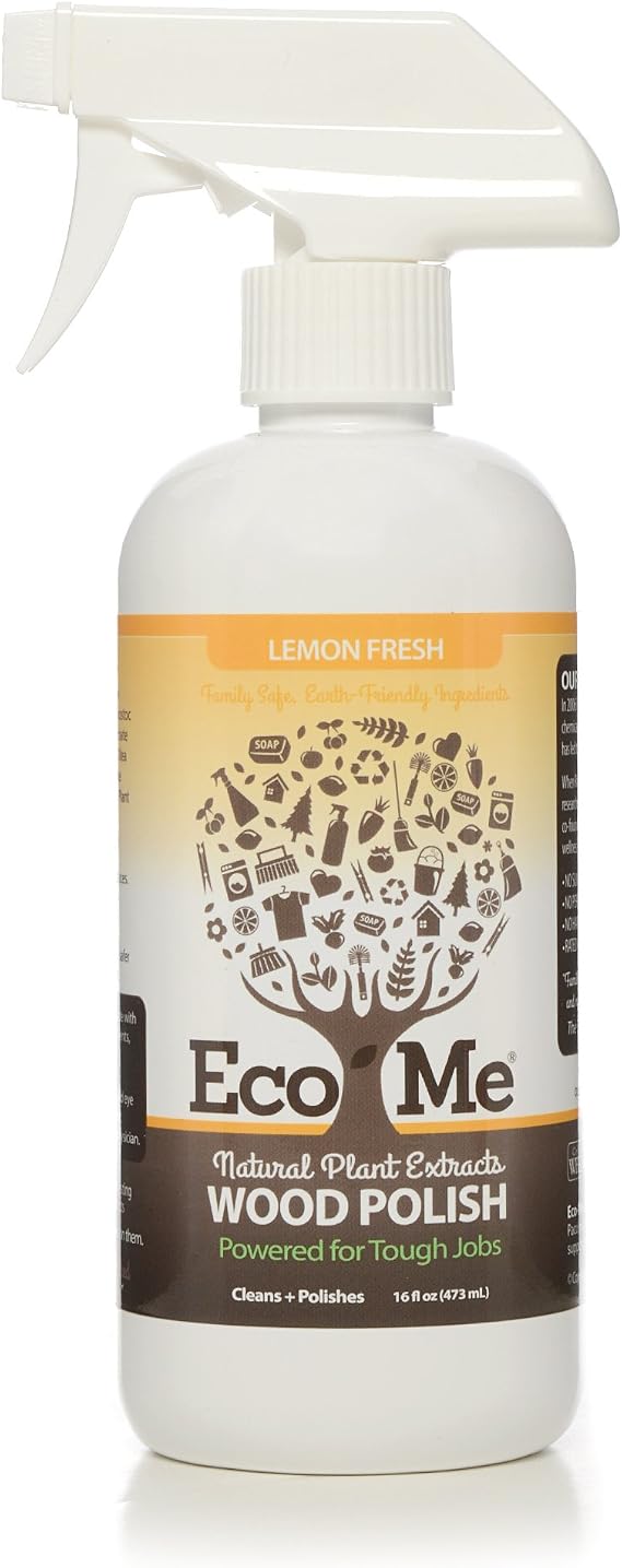 Eco-me Natural Multi Purpose Cleaner and Polish, Healthy Lemon Fresh Scent, Wood, 16 Fl.Oz