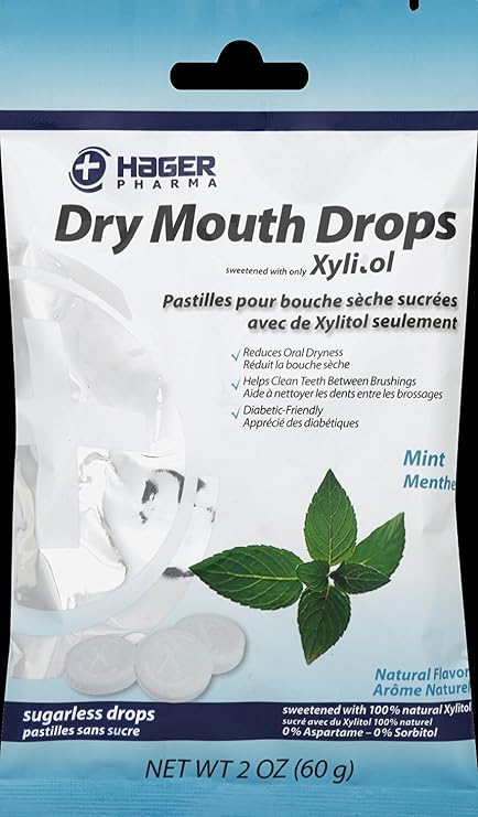 Hager Pharma Dry Mouth Drops - Mint - 2 oz