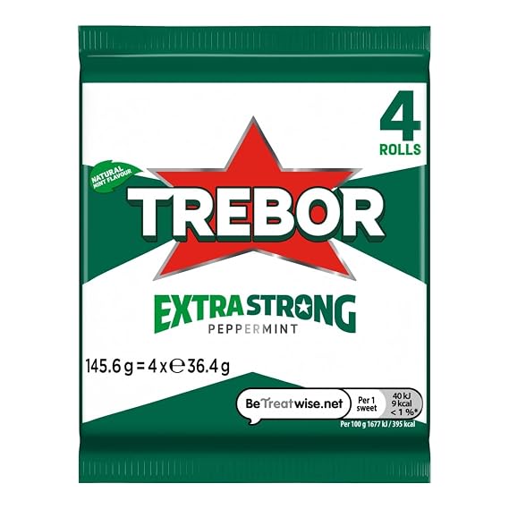 Trebor Extra Strong Roll Trebor Extra Strong Roll Trebor Extra Strong Peppermint Mints Pack