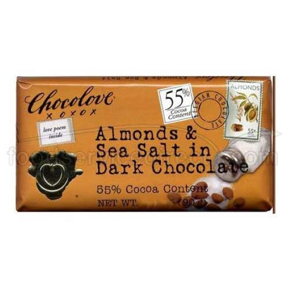 Chocolove BG11499 Chocolove Almond SeaSalt Dark Chocolate - 12x1.3 Ounce