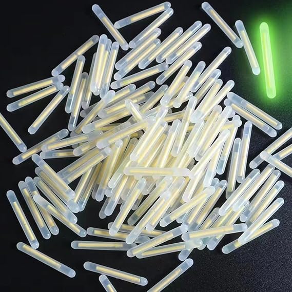 100 Pcs Green Fishing Float Light Stick Fluorescent Lightstick Fluorescent Dark Glow Sticks Fishing Float Accessories 3mm Corks, Floats Terminal Tackle Accessories