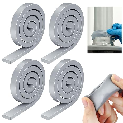 4 Pack Moldable Silicone Putty 1.5 ft x 0.32 in Grey