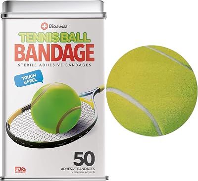 BioSwiss Bandages, Tennis Ball Shaped Self Adhesive Bandage Set, Latex Free, Sterile Wound Care, 50 Count