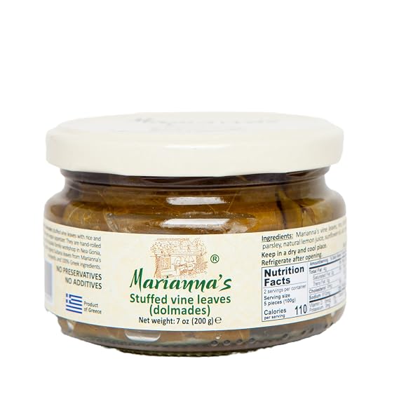 Marianna's Stuffed Greek Grape Leaves Dolmades, 200gr | Greek stuffed grape leaves