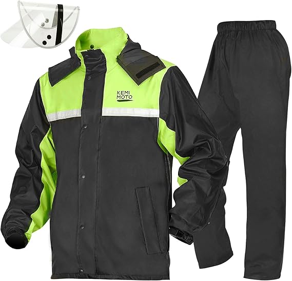 KEMIMOTO Motorcycle Rain Suits for Men with Dual Breathable System