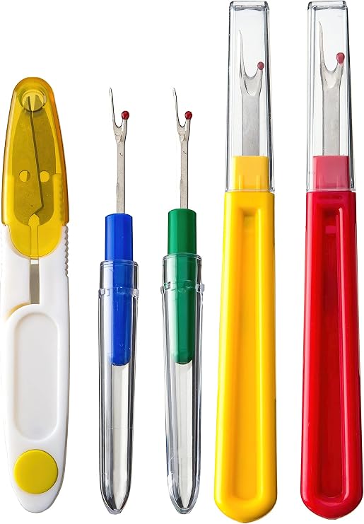 Ortarco Seam Ripper and Thread Remover Kit for Sewing 2 Big 2 Small Stitch Ripper Tool and 1 Thread Snips