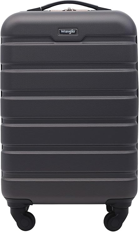 Wrangler 22" Hardside Spinner Carry-On Luggage, Charcoal