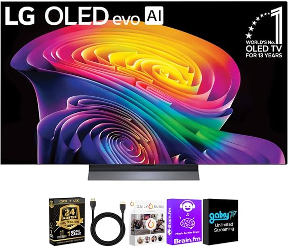 LG 65" C6 OLED evo AI 4K Smart TV Bundle with HDMI & 24M CPS