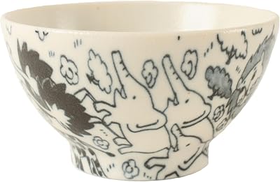 Mino ware Japanese Ceramics Rice Bowl Wild Animals Matte Finish made in Japan Japan Import GBC004
