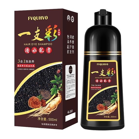 Fedulili Black Hair Dye Shampoo 3 in 1, 15 Minutes Gray Reducing 4 Weeks Lasting Colors Hair, Shampoo Hair Dye for Women, Hair Coloring Shampoo At Home, 16.9 FL OZ