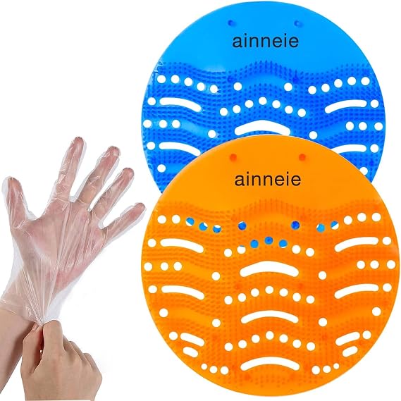 Urinal Deodorizer Screens 40 Pack Anti-Splash Urinal Screen Urinal Deodorizer Odor Freshener for Public Restrooms Restaurants Cafes Bars Schools Fits Wet & Dry Urinals(20pcs Blue+20pcs Orange)