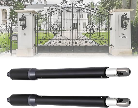 Automatic Dual Swing Gate Opener Kit, 300LBS Heavy Duty Dual Arm Swing Gate Opener Kit Electric,DC Motor for Wrought Iron Aluminum Doors