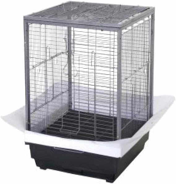 Bird Cage Small Parakeet Cage Sturdy Metal Bird Flight Cage Travel Birdcage with Pull-Out Tray and Perche Parrot Cage for Canaries Lovebirds Cockatiels Budgie, 45 x 45 x 60 Cm