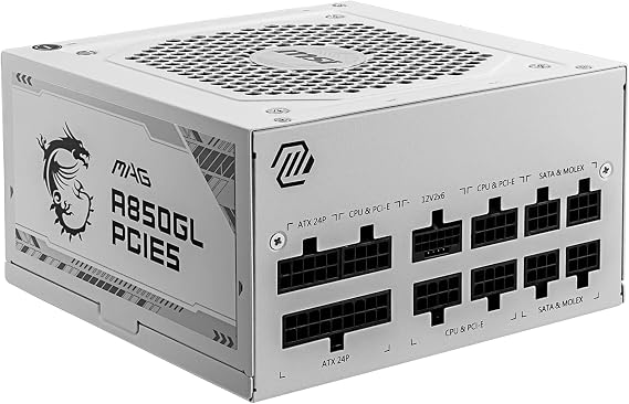 MSI MAG A850GL White 850W 80 Plus Gold 120mm Power Supply