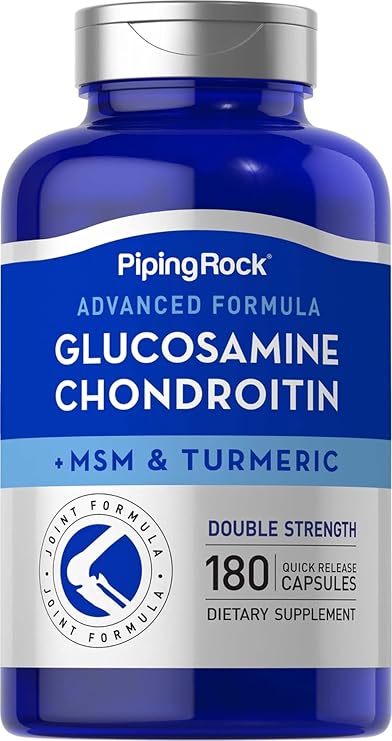 Piping Rock Glucosamine Chondroitin MSM and Turmeric | 180 Capsules