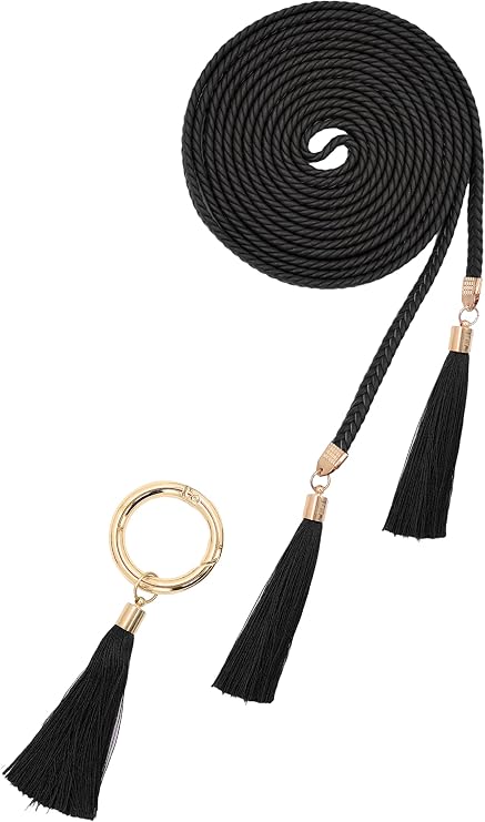 TeeYee Women's Skinny Waist Belt PU Leather Boho Braided Rope Tie Belt