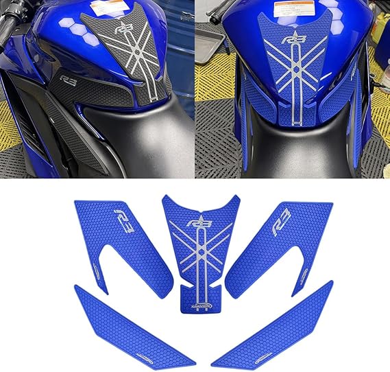 for 2025 YZF-R3 YZF R3 Motorcycle Tank Pad Grips Protector Sticker Slip Side Grips Tank Traction Pad Side New Model yzfr3 2023 2024