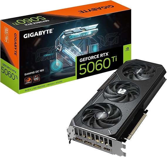 Gigabyte GeForce RTX 5060 Ti GAMING OC 16G Graphics Card - 16GB GDDR7, 128-bit, PCI-E 5.0, 2647MHz core clock, DisplayPort3, HDMI1, GV-N506TGAMING OC-16GD