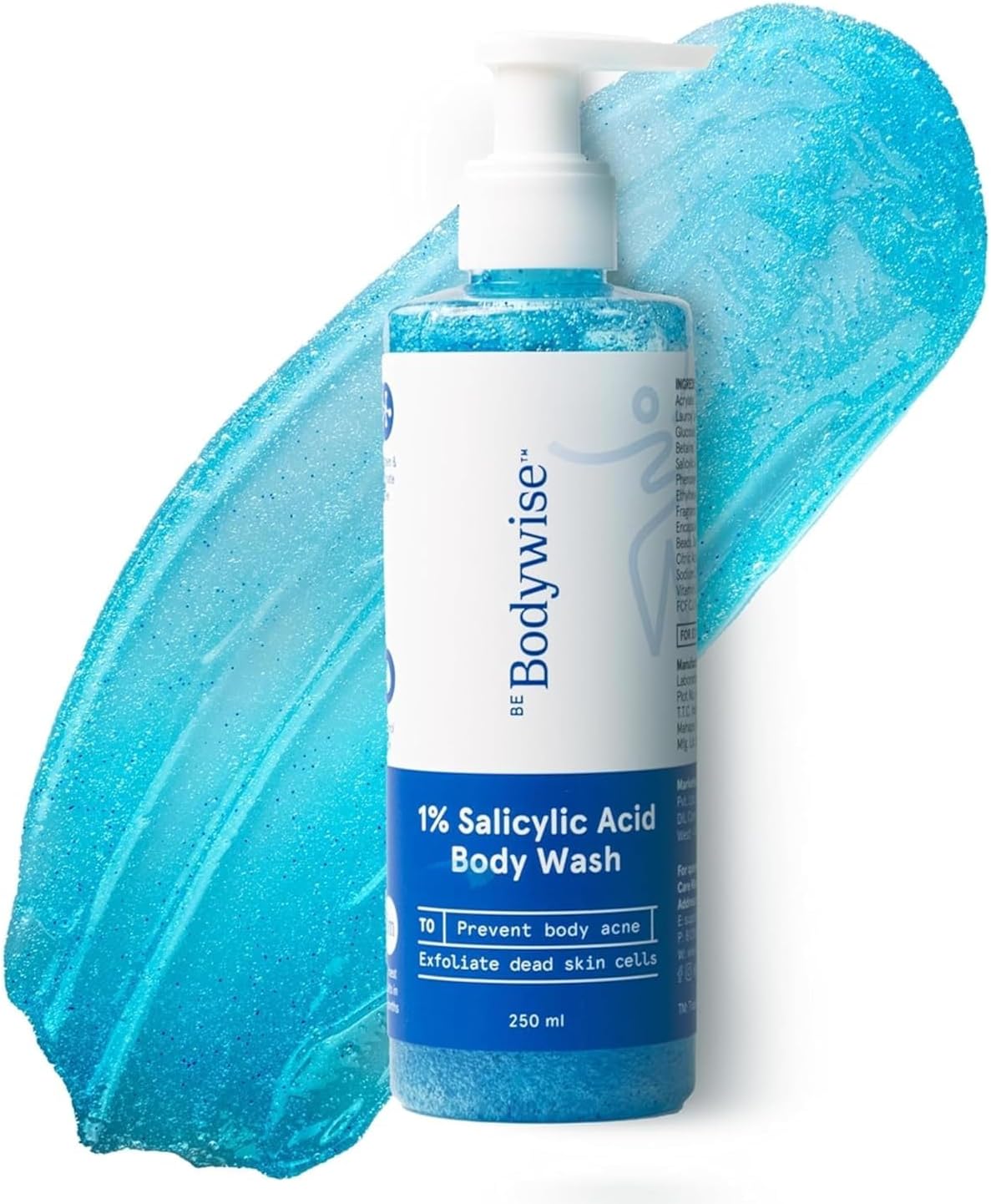 Be Bodywise 1% Salicylic Acid Exfoliating Body Wash Shower Gel 250ml | Prevents Body Acne, Bumpy skin & Deep cleanses | Suitable for All Skin Types.