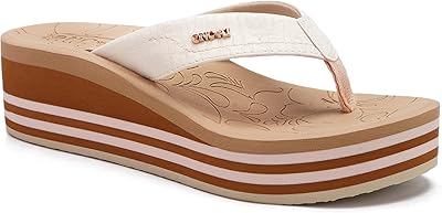 ONCAI Womens Platform Wedge Flip Flops Trendy Dressy Womans Summer Flatform Sandals with Comfortable Walking Outdoor Rubber Soles US Size 5-11