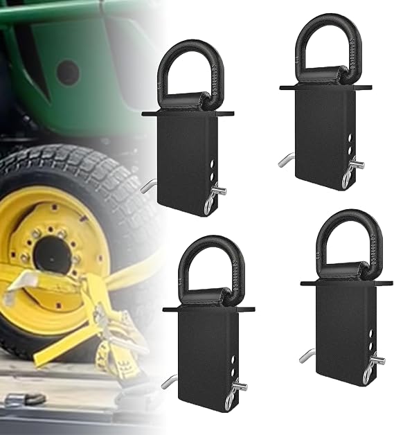 HLMOptimo 4Pcs 12000lbs Heavy Duty Removable D Ring Stake Pocket tie Down for Utility Trailers and Flatbeds Equipped with Stake Pockets Stake Pocket D-Rings (Pack of 4)