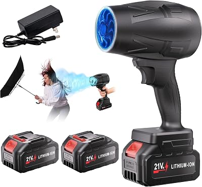 DAILYLIFE Electric Cordless Leaf Blower, 130MPH Handheld Leaf Blower, 2X 2.6Ah Battery and Charger Included, Lightweight & Portable for Patio Cleaning, Lawn Care, Car and Dust