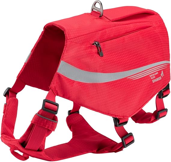EXCELLENT ELITE SPANKER Reflective Dog Backpack with Handle for Hiking