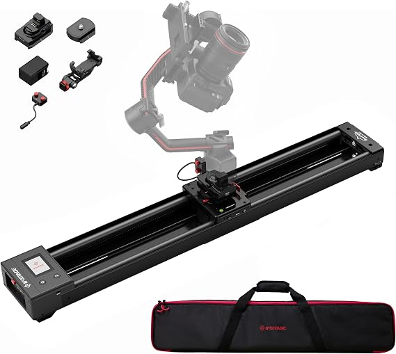 IFOOTAGE Shark Nano II 860 Motorized Camera Slider 34"/86cm | 360 Rotary Axis, Compatible with DJI RS5 RS4 Pro RS4 RS3 Pro RS2 Pro RS2 Gimbals, 5-Axis Coordinated Shooting, 11lb Payload