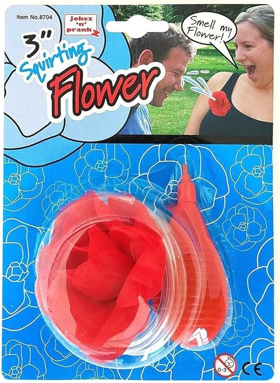 Red Squirting Rose Fun Novelty Water Squirt Practical Joke Prank Clown Flower Prop Funny Jokes