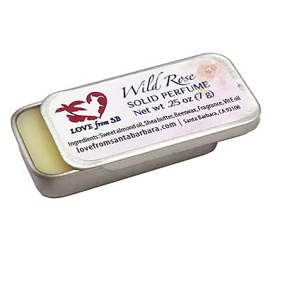 Compact Personal Wild Rose Solid Perfume | Luxurious Artisan Spa Gift for Her | Convenient, fits in your purse or travel bag | Rose Perfume