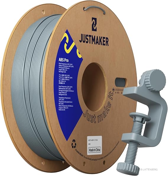ABS PRO (ABS+) 3D Printer Filament, Upgraded Strength Heat Resistant Filament, Cardboard Spool, Dimensional Accuracy +/-0.03mm, 1.75mm, 1kg (2.2 lbs), Blue Gray