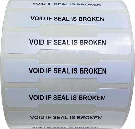 Void If Seal is Broken Food Tamper Evident Labels 0.5 x 2.75 Inch 500 Total Stickers