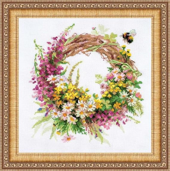 RIOLIS 1456 Wreath with Fireweed Counted Cross Stitch Kit 11.75 x 11.75 in