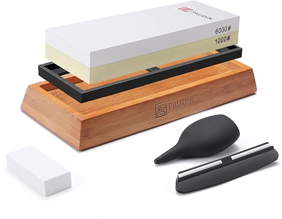 Paudin Whetstone Knife Sharpener Stone Kit 1000/6000 Grit