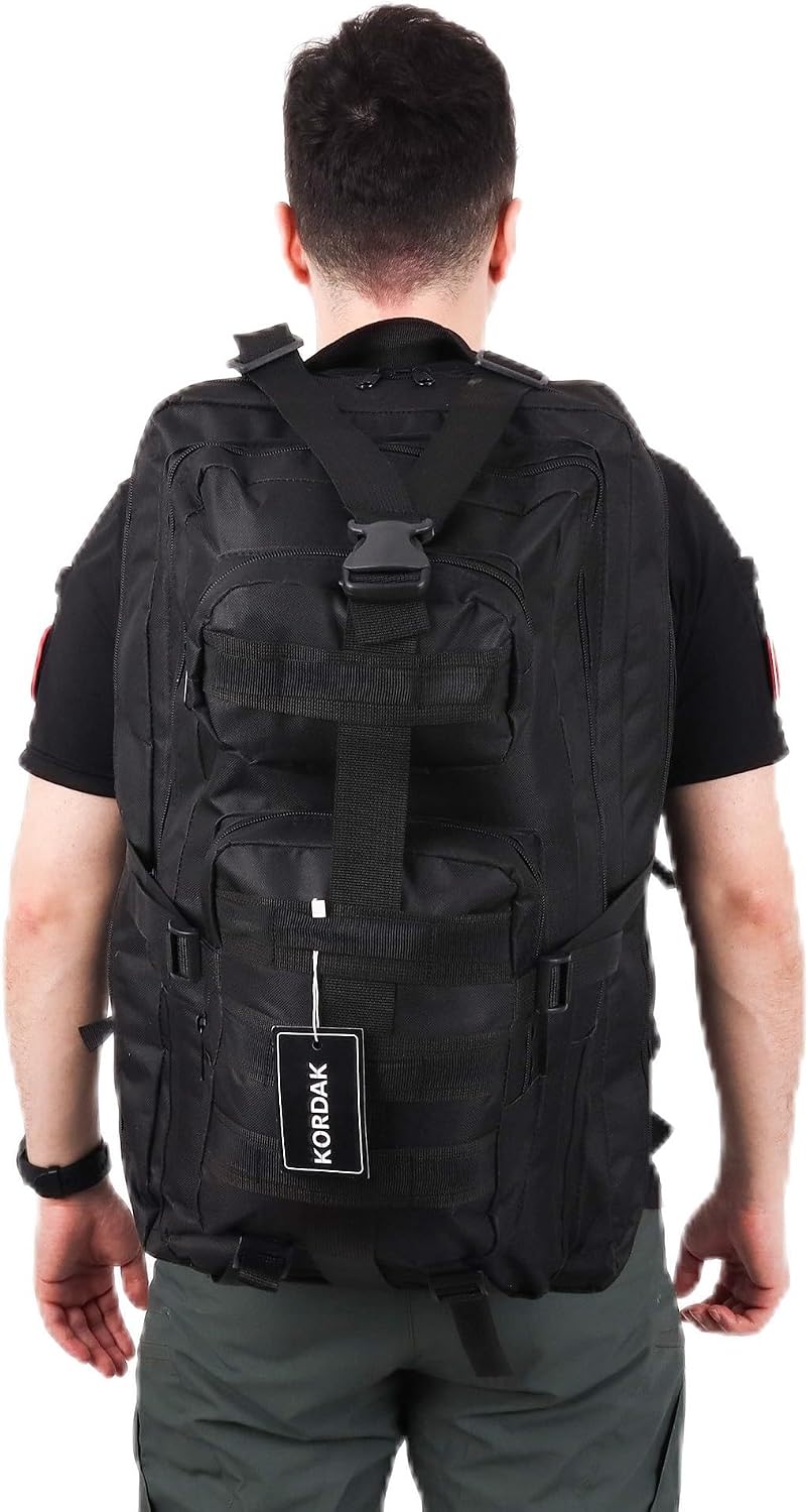 65 Lt Black Outdoor Backpack with Molle System, Waterproof, Multi-Eyed, Outdoor, Camping, Hunting, Daily Use, Men, Women